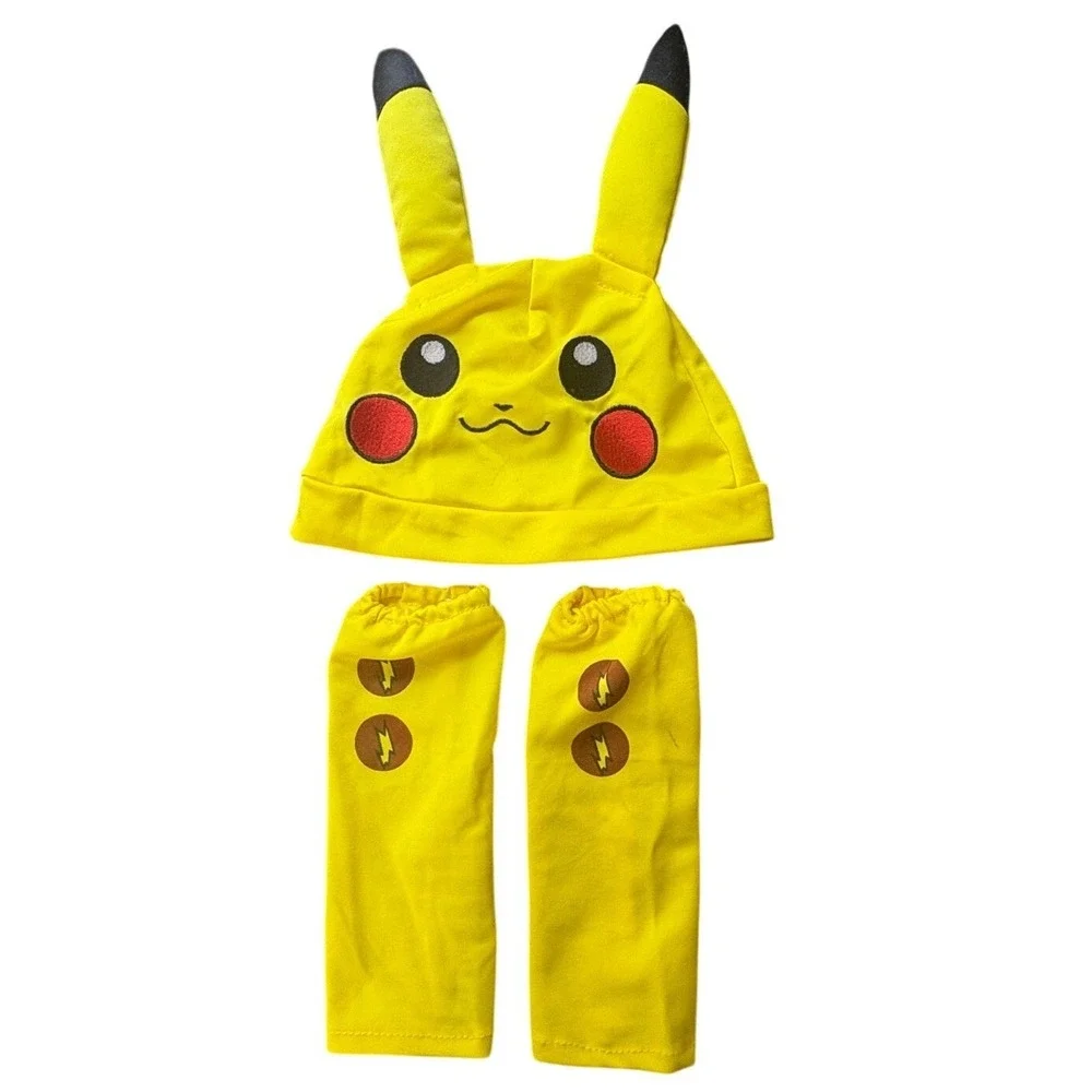 Pokemon Pikachu Costume Dress Set Girls Youth Medium 8 Yellow Tutu Hat Tail 4pc